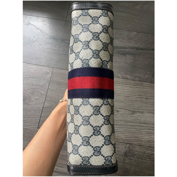 Authentic GUCCI Navy Web Sherry Line GG Plus Shoulder Crossbody Bag - Picture 8 of 12